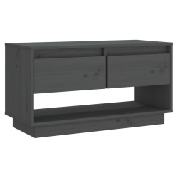 vidaXL Mueble de TV de madera maciza de pino gris 74x34x40 cm