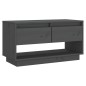 vidaXL Mueble de TV de madera maciza de pino gris 74x34x40 cm