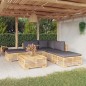 vidaXL Juego muebles de jardín 6 piezas y cojines madera maciza teca vidaXL Juego muebles de jardín 6 piezas y cojines madera maciza teca