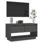 vidaXL Mueble de TV de madera maciza de pino gris 74x34x40 cm