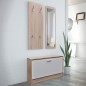 vidaXL Muebles de entradita con zapatero madera 3 color roble y blanco vidaXL Muebles de entradita con zapatero madera 3 color roble y blanco