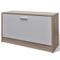 vidaXL Muebles de entradita con zapatero madera 3 color roble y blanco vidaXL Muebles de entradita con zapatero madera 3 color roble y blanco
