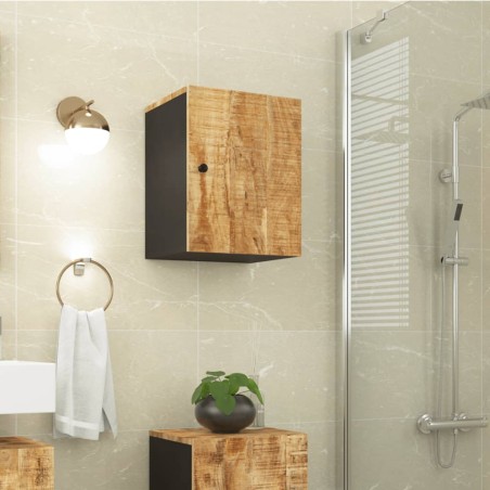 vidaXL Armario de baño de pared madera maciza de mango 38x33x48 cm