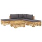 vidaXL Juego muebles de jardín 6 piezas y cojines madera maciza teca vidaXL Juego muebles de jardín 6 piezas y cojines madera maciza teca