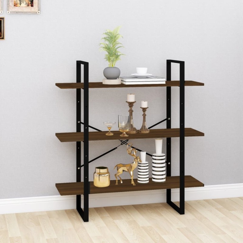 vidaXL Estantería madera contrachapada roble ahumado 100x30x105 cm vidaXL Estantería madera contrachapada roble ahumado 100x30x105 cm