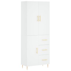 vidaXL Aparador alto madera contrachapada blanco 69,5x34x180 cm