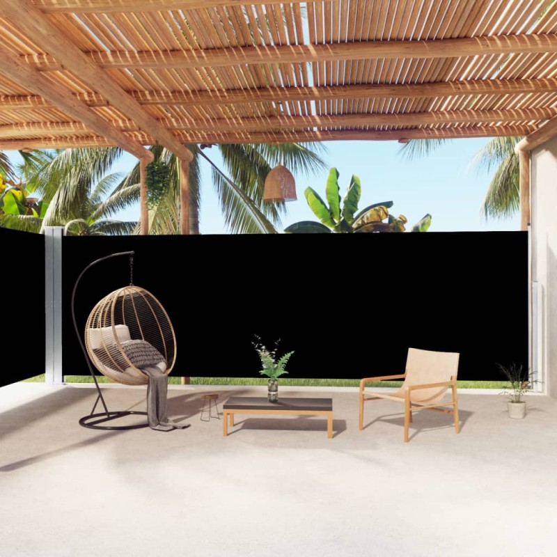 vidaXL Toldo lateral retráctil negro 200x1000 cm vidaXL Toldo lateral retráctil negro 200x1000 cm