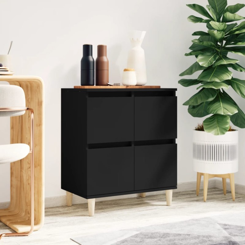 vidaXL Aparador de madera contrachapada negro 60x35x70 cm vidaXL Aparador de madera contrachapada negro 60x35x70 cm