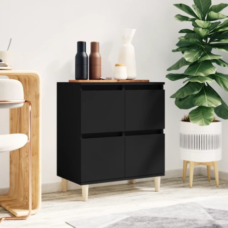 vidaXL Aparador de madera contrachapada negro 60x35x70 cm