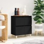 vidaXL Aparador de madera contrachapada negro 60x35x70 cm vidaXL Aparador de madera contrachapada negro 60x35x70 cm