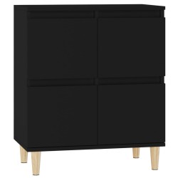 vidaXL Aparador de madera contrachapada negro 60x35x70 cm