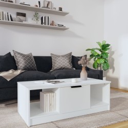 vidaXL Mesa de centro madera de ingeniería blanco 102x50x36 cm