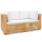 vidaXL Sofá esquina jardín con cojines 2 piezas madera maciza teca vidaXL Sofá esquina jardín con cojines 2 piezas madera maciza teca