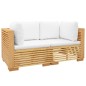 vidaXL Sofá esquina jardín con cojines 2 piezas madera maciza teca vidaXL Sofá esquina jardín con cojines 2 piezas madera maciza teca