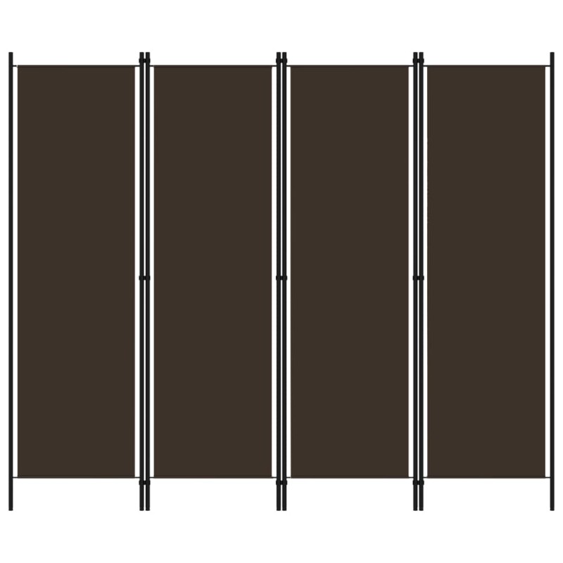 vidaXL Biombo divisor de 4 paneles marrón 200x180 cm vidaXL Biombo divisor de 4 paneles marrón 200x180 cm