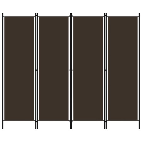vidaXL Biombo divisor de 4 paneles marrón 200x180 cm