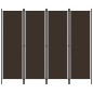 vidaXL Biombo divisor de 4 paneles marrón 200x180 cm vidaXL Biombo divisor de 4 paneles marrón 200x180 cm