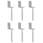 vidaXL Anclajes de valla 6 uds acero galvanizado plateado 8x6x30 cm