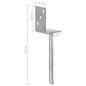 vidaXL Anclajes de valla 6 uds acero galvanizado plateado 8x6x30 cm