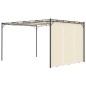 vidaXL Cenador de jardín con cortina lateral color crema 4x3x2,25 m vidaXL Cenador de jardín con cortina lateral color crema 4x3x2,25 m