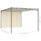 vidaXL Cenador de jardín con cortina lateral color crema 4x3x2,25 m vidaXL Cenador de jardín con cortina lateral color crema 4x3x2,25 m