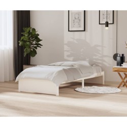 vidaXL Estructura de cama madera maciza blanco 90x200 cm