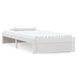 vidaXL Estructura de cama madera maciza blanco 90x200 cm