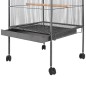 vidaXL Jaula para pájaros con techo de acero negro 66x66x155 cm