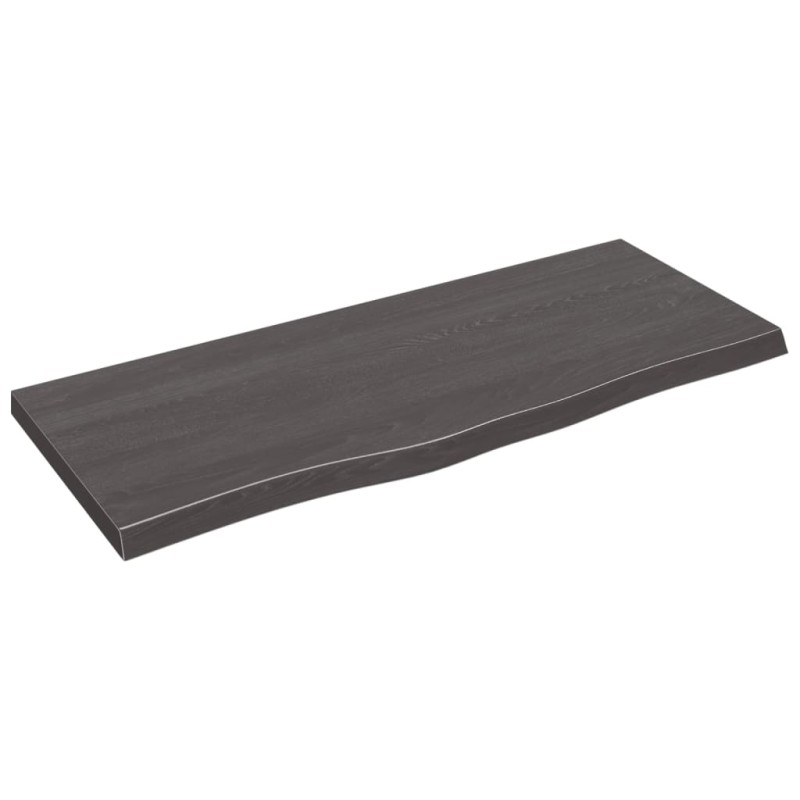 vidaXL Estante pared madera roble tratada marrón oscuro 100x40x(2-4)cm vidaXL Estante pared madera roble tratada marrón oscuro 100x40x(2-4)cm