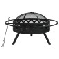 vidaXL Brasero con atizador acero XXL 70 cm vidaXL Brasero con atizador acero XXL 70 cm