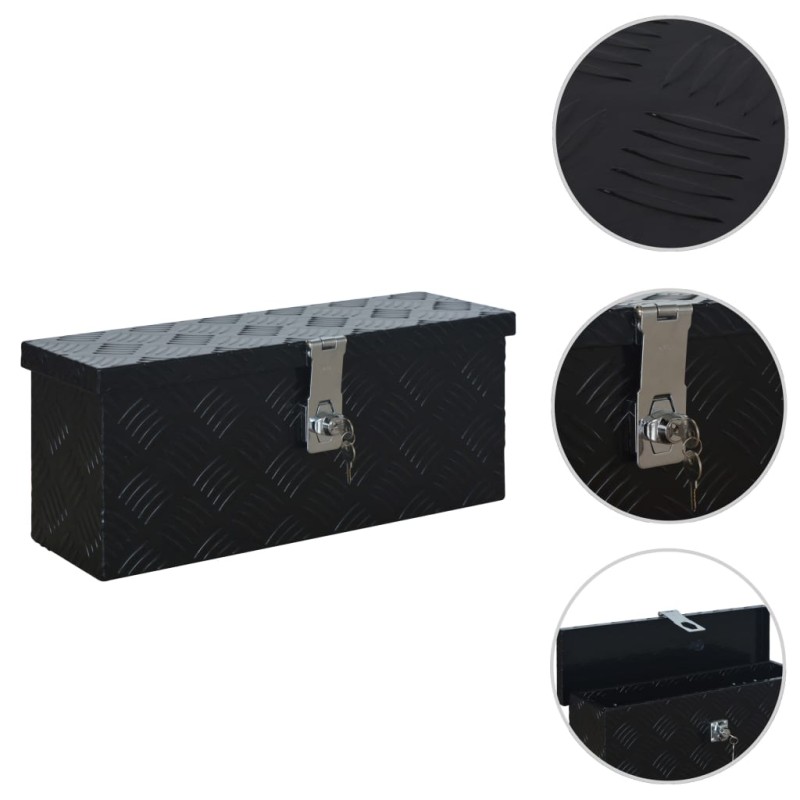 vidaXL Caja de aluminio 485x140x200 mm negra vidaXL Caja de aluminio 485x140x200 mm negra