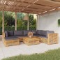 vidaXL Juego muebles de jardín 8 piezas y cojines madera maciza teca vidaXL Juego muebles de jardín 8 piezas y cojines madera maciza teca