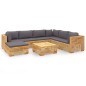 vidaXL Juego muebles de jardín 8 piezas y cojines madera maciza teca vidaXL Juego muebles de jardín 8 piezas y cojines madera maciza teca