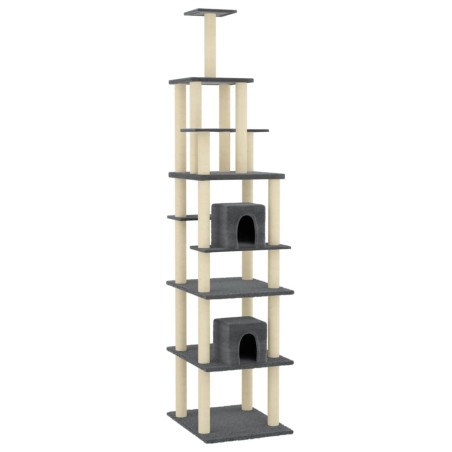 vidaXL Rascador para gatos con postes de sisal gris oscuro 216 cm