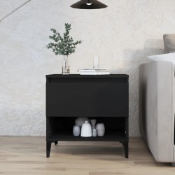 vidaXL Mesa auxiliar madera contrachapada negro 50x46x50 cm