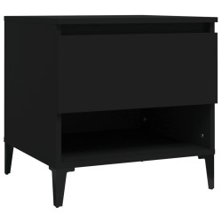 vidaXL Mesa auxiliar madera contrachapada negro 50x46x50 cm
