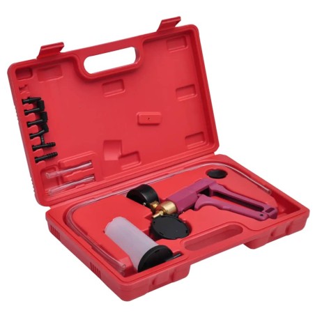 vidaXL Kit de comprobador de vacío y purgador de frenos