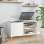 vidaXL Mueble discos madera contrachapada blanco brillo 84,5x38x48 cm vidaXL Mueble discos madera contrachapada blanco brillo 84,5x38x48 cm