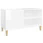vidaXL Mueble discos madera contrachapada blanco brillo 84,5x38x48 cm vidaXL Mueble discos madera contrachapada blanco brillo 84,5x38x48 cm