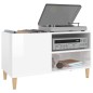 vidaXL Mueble discos madera contrachapada blanco brillo 84,5x38x48 cm vidaXL Mueble discos madera contrachapada blanco brillo 84,5x38x48 cm