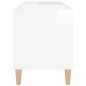vidaXL Mueble discos madera contrachapada blanco brillo 84,5x38x48 cm vidaXL Mueble discos madera contrachapada blanco brillo 84,5x38x48 cm