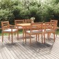 vidaXL Juego comedor de jardín 7 piezas con cojines madera maciza teca vidaXL Juego comedor de jardín 7 piezas con cojines madera maciza teca