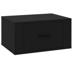 vidaXL Mesita de noche de pared negro 50x36x25 cm