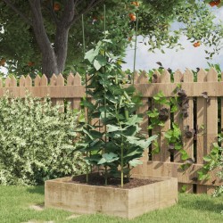 vidaXL Soportes plantas jardín con 4 anillas 5 uds acero verde 90 cm