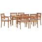 vidaXL Juego comedor de jardín 7 piezas con cojines madera maciza teca vidaXL Juego comedor de jardín 7 piezas con cojines madera maciza teca
