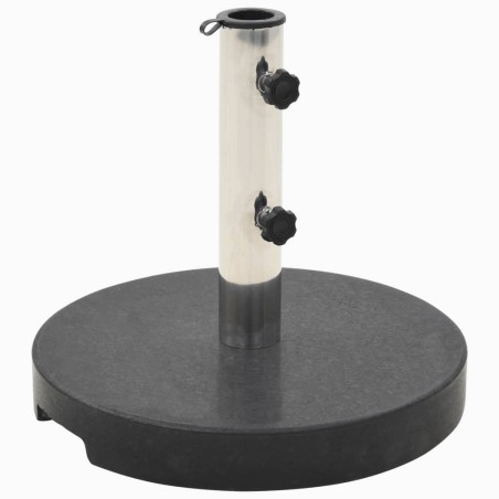 vidaXL Base de sombrilla de granito redonda negra 20 kg 