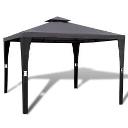 vidaXL Cenador con tejado 3x3 m gris oscuro