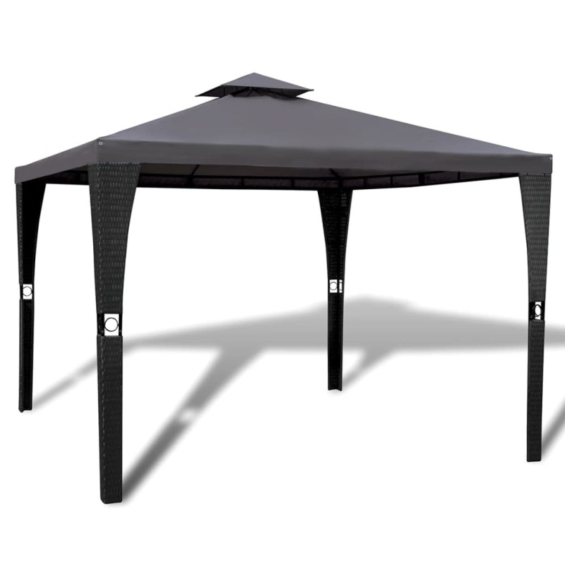 vidaXL Cenador con tejado 3x3 m gris oscuro vidaXL Cenador con tejado 3x3 m gris oscuro