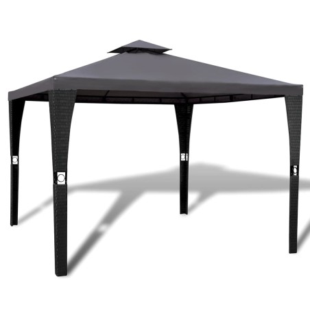 vidaXL Cenador con tejado 3x3 m gris oscuro