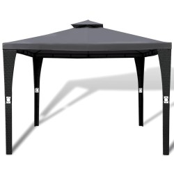 vidaXL Cenador con tejado 3x3 m gris oscuro